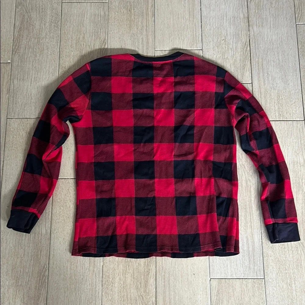 Unisex Adult Red and Black Plaid Long Sleeve Shirt Buffalo Check Holiday Shirt